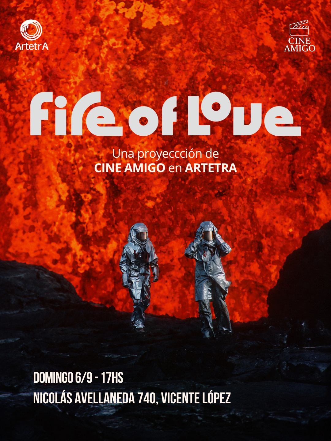 Flyer de la función de Fire Of Love en Artetra